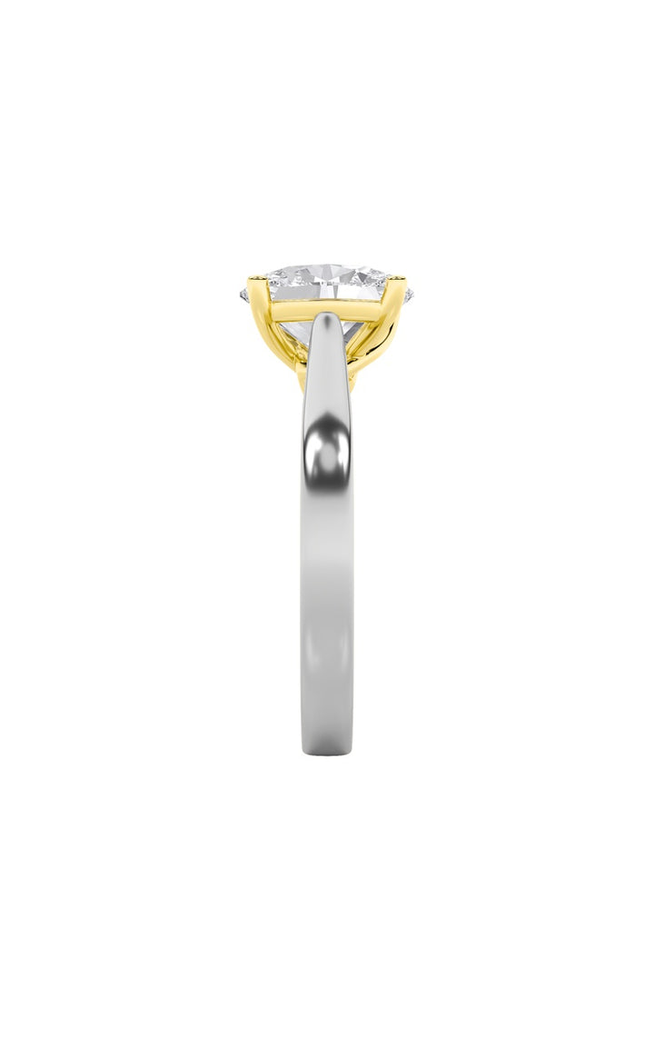 3Cttw Oval Shaped Lab Grown Diamond (G/VS) Twisted Basket Cathedral Shank Solitaire Ring in 14K Gold