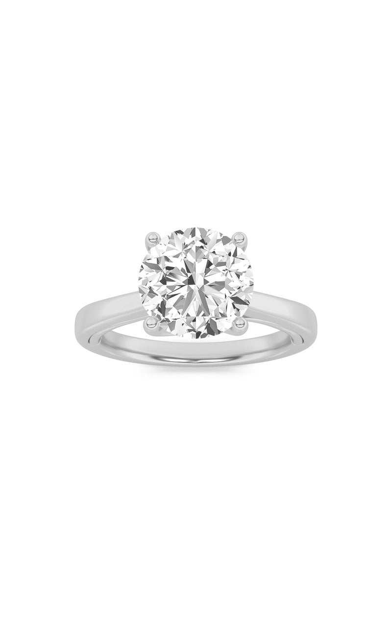 3Cttw Round Shaped Lab Grown Diamond (G/VS) Twisted Basket Cathedral Shank Solitaire Ring in 14K Gold