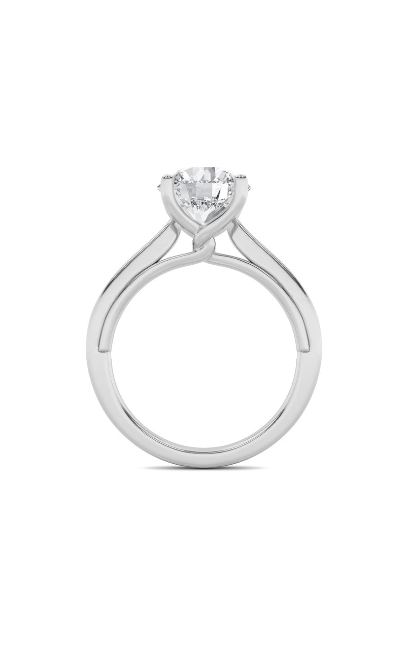3Cttw Round Shaped Lab Grown Diamond (G/VS) Twisted Basket Cathedral Shank Solitaire Ring in 14K Gold