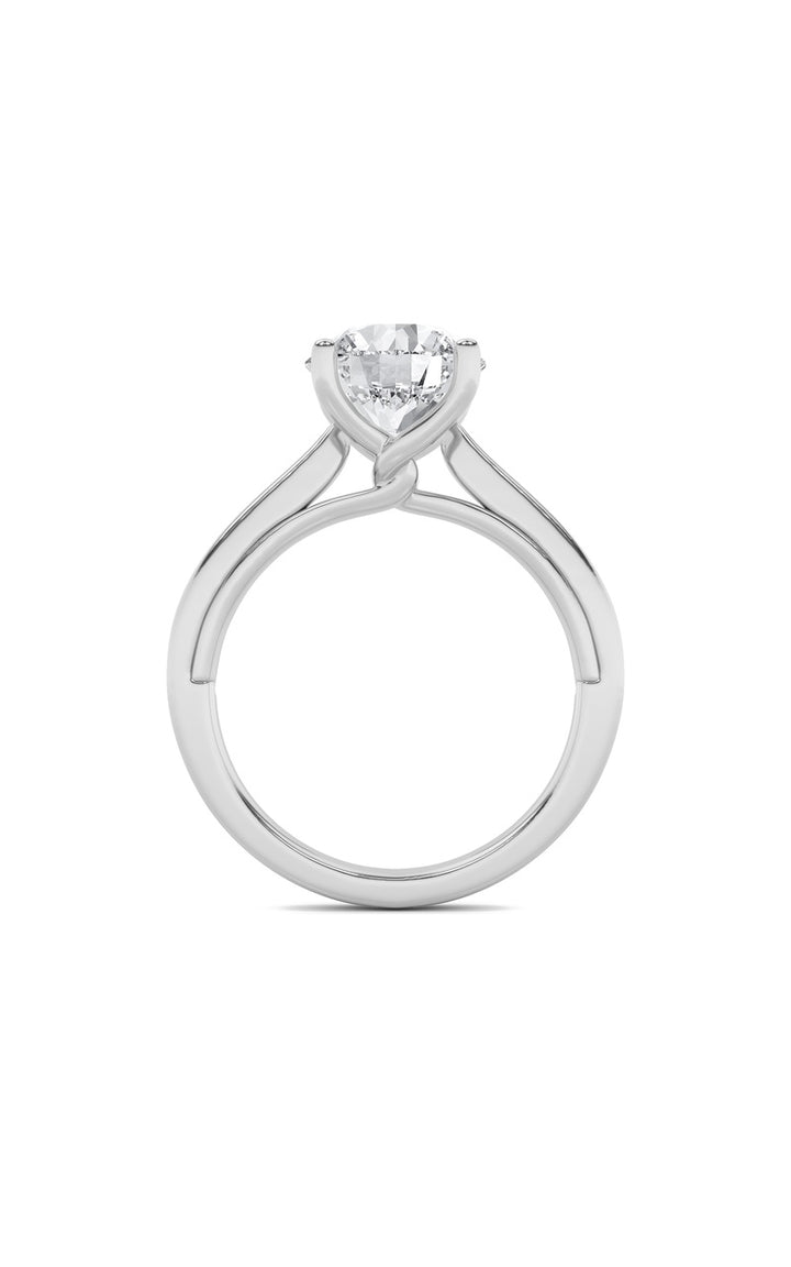 3Cttw Round Shaped Lab Grown Diamond (G/VS) Twisted Basket Cathedral Shank Solitaire Ring in 14K Gold