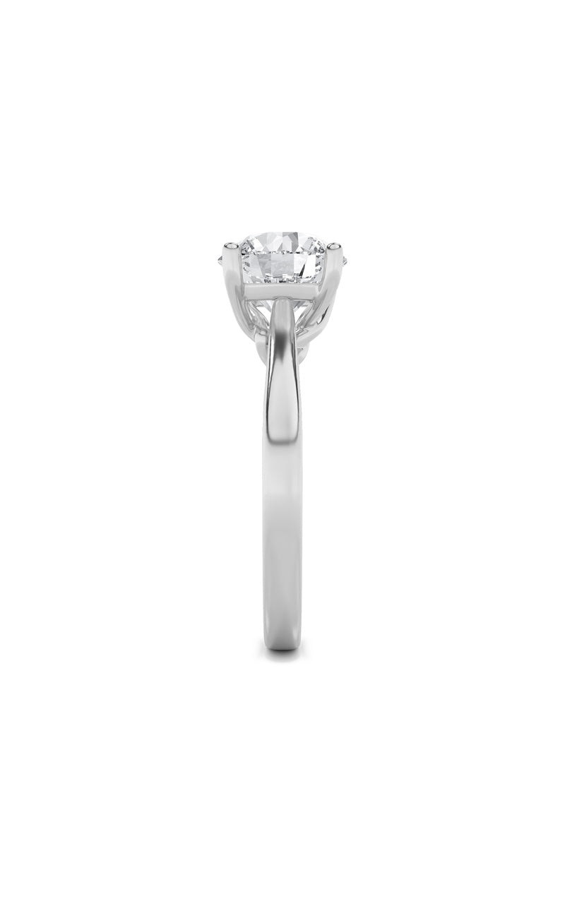3Cttw Round Shaped Lab Grown Diamond (G/VS) Twisted Basket Cathedral Shank Solitaire Ring in 14K Gold