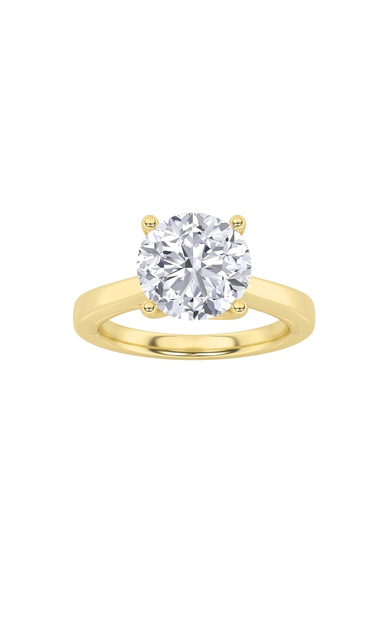 3Cttw Round Shaped Lab Grown Diamond (G/VS) Twisted Basket Cathedral Shank Solitaire Ring in 14K Gold