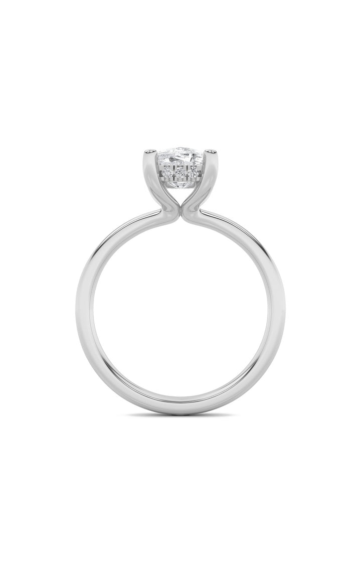 2.5Cttw Elongated Cushion Shaped Lab Grown Diamond (G/VS) Hidden Halo Petite Shank Ring in 14K Gold