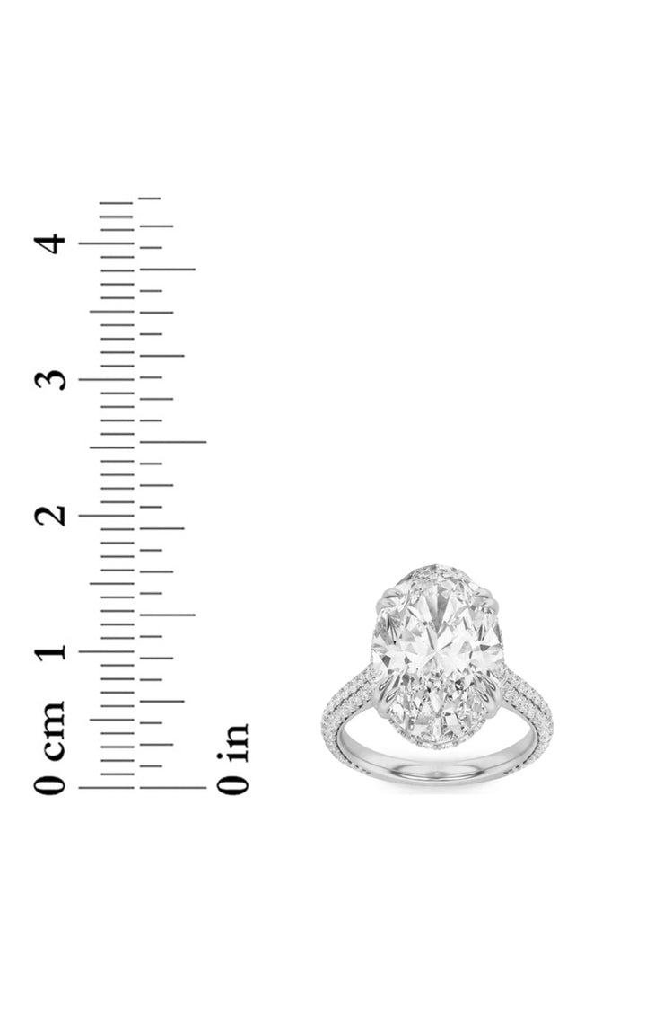 7Cttw Oval Shaped Lab Grown Diamond (F/VS) Bold Statement Accented Ring in 14K Gold
