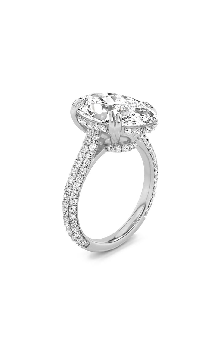 7Cttw Oval Shaped Lab Grown Diamond (F/VS) Bold Statement Accented Ring in 14K Gold