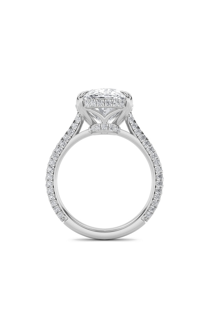 7Cttw Oval Shaped Lab Grown Diamond (F/VS) Bold Statement Accented Ring in 14K Gold