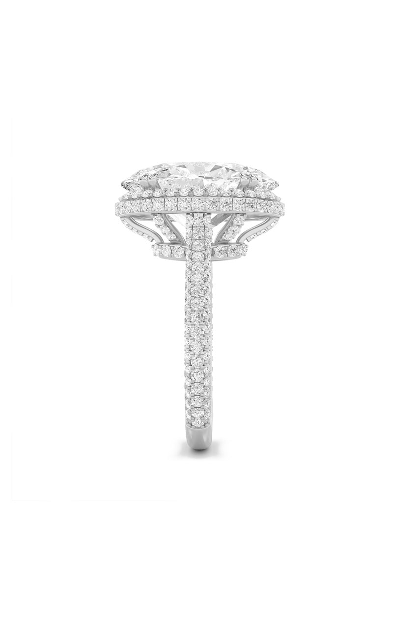 7.5Cttw Oval Shaped Lab Grown Diamond (F/VS) BoldStatement Accented Ring in 14K Gold