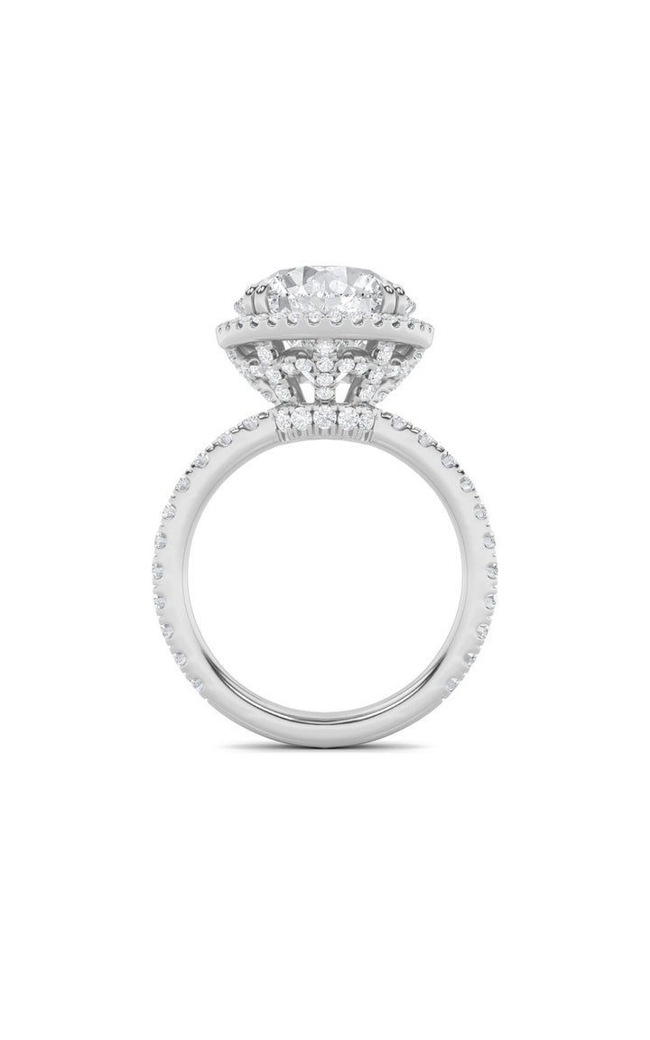 6CTW Round Shaped Lab Grown Diamond (F/VS) Bold Statement Accented Ring in 14K Gold