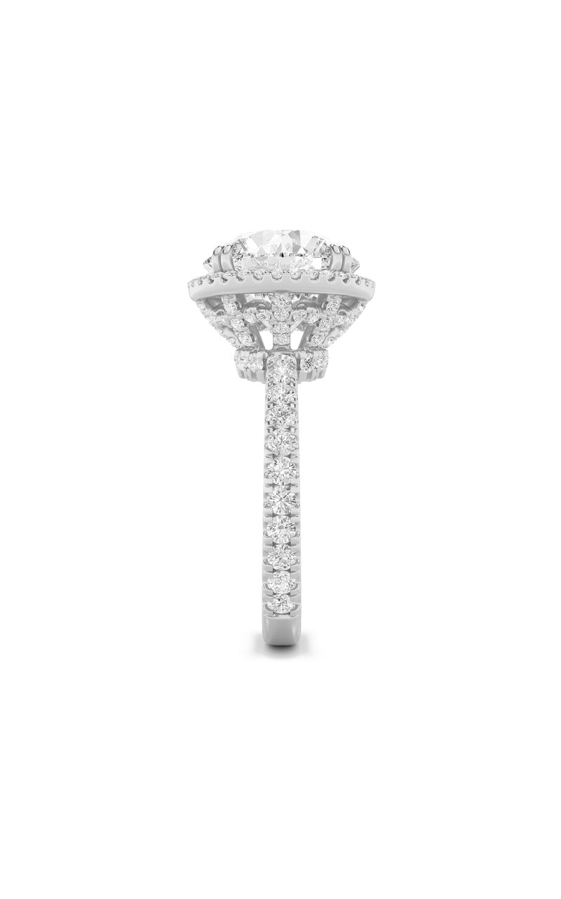 6Cttw Round Shaped Lab Grown Diamond (F/VS) Bold Statement Accented Ring in 14K Gold