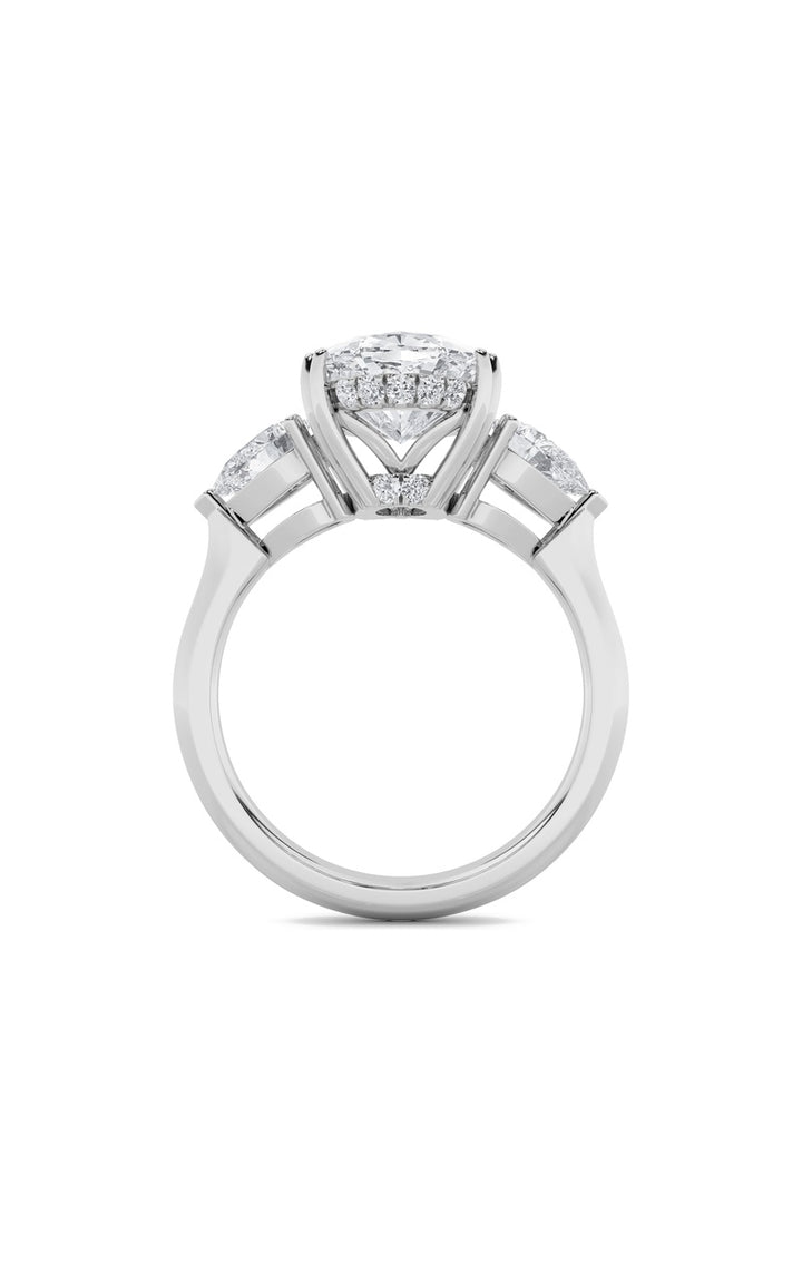 6.5Cttw Oval Shaped Lab Grown Diamond (F/VS) Bold Statement Accented Ring in 14K Gold