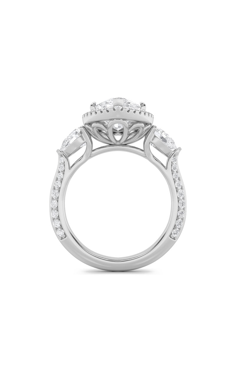 6.5Cttw Marquise Shaped Lab Grown Diamond (G/VS) Bold Statement Accented Ring in 14K Gold