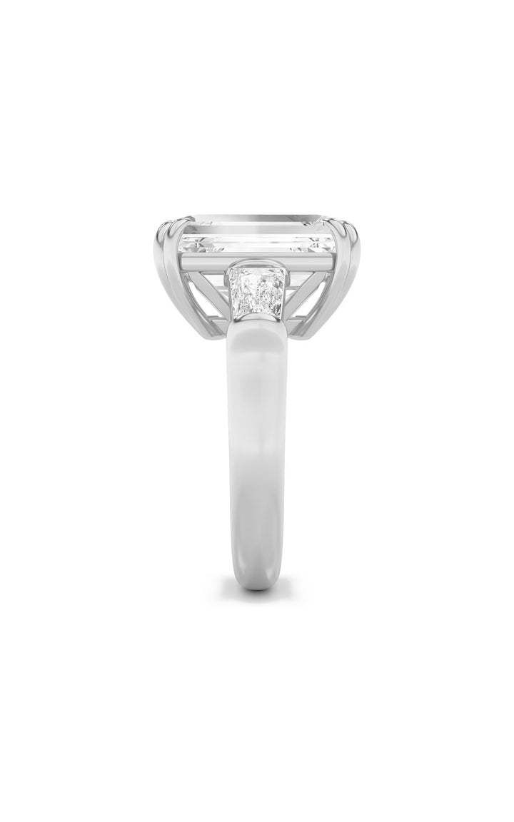 9Cttw Emerald Shaped Lab Grown Diamond (F/VS) Bold Statement Accented Ring in 14K Gold
