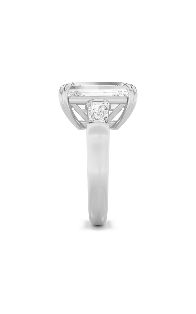 9Cttw Emerald Shaped Lab Grown Diamond (F/VS) Bold Statement Accented Ring in 14K Gold