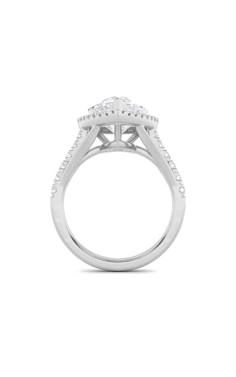 6Cttw Pear Shaped Lab Grown Diamond (F/VS) Bold Statement Accented  Ring in 14K Gold