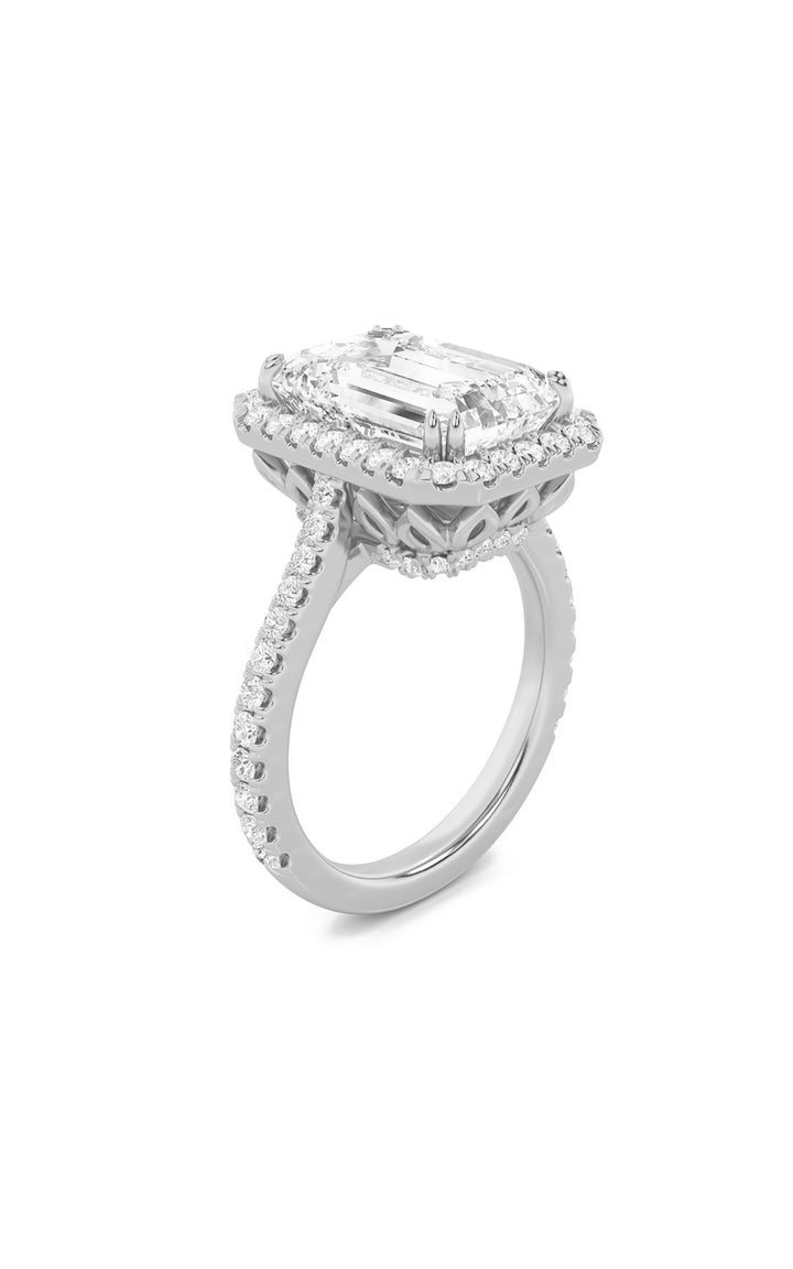 6Cttw Radiant Shaped Lab Grown Diamond (F/VS) Bold Accented Engagement Ring in 14K Gold