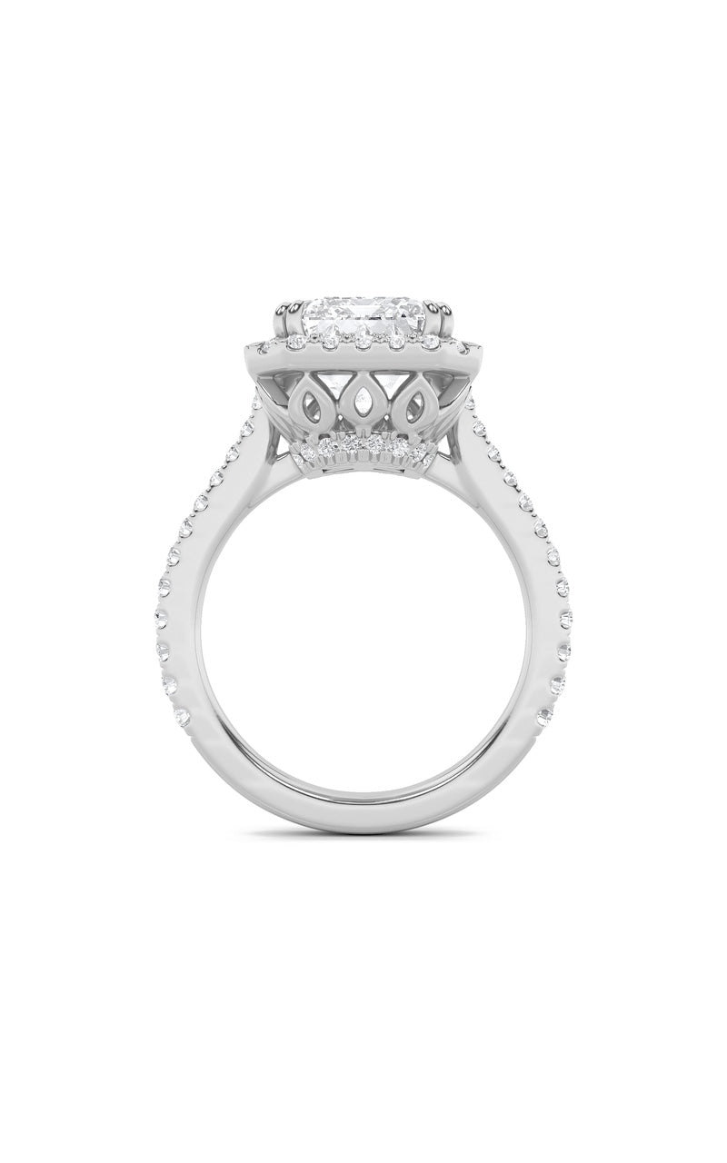 6Cttw Radiant Shaped Lab Grown Diamond (F/VS) Bold Accented Engagement Ring in 14K Gold