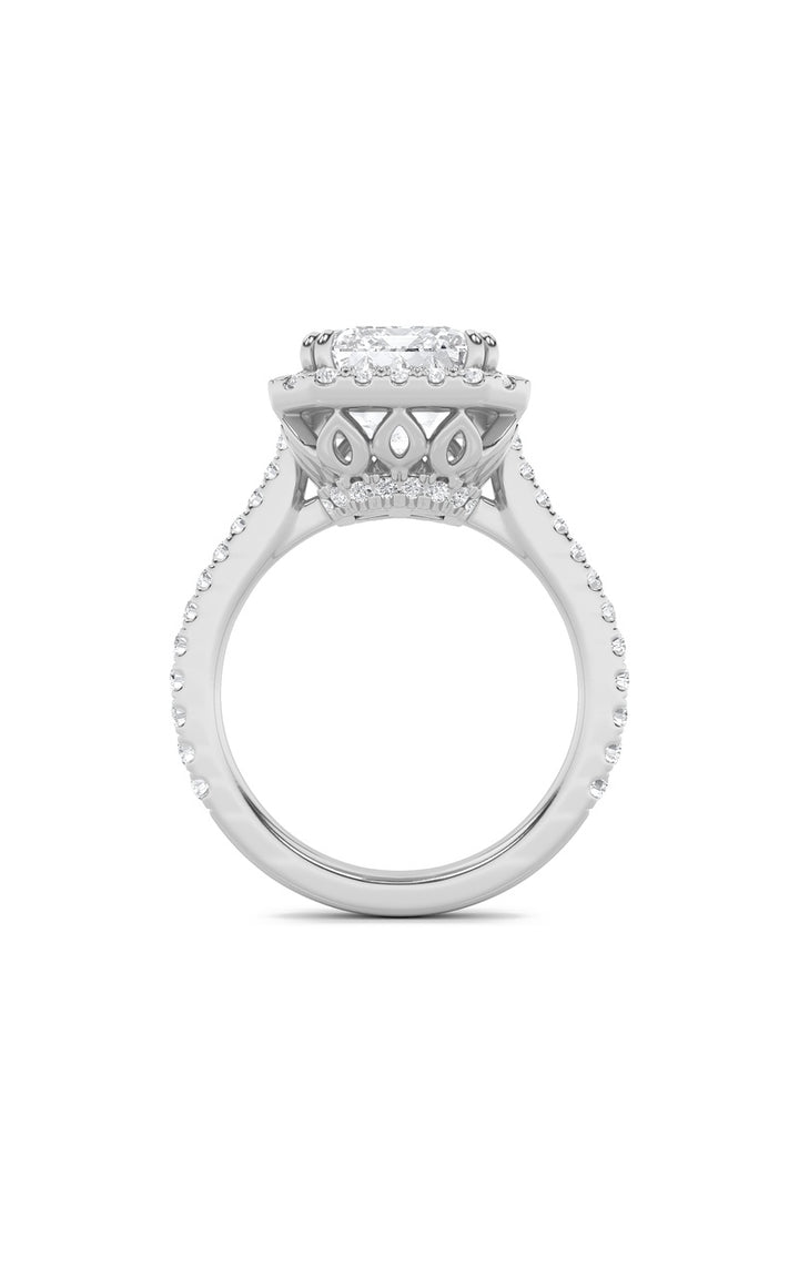 6Cttw Radiant Shaped Lab Grown Diamond (F/VS) Bold Accented Engagement Ring in 14K Gold