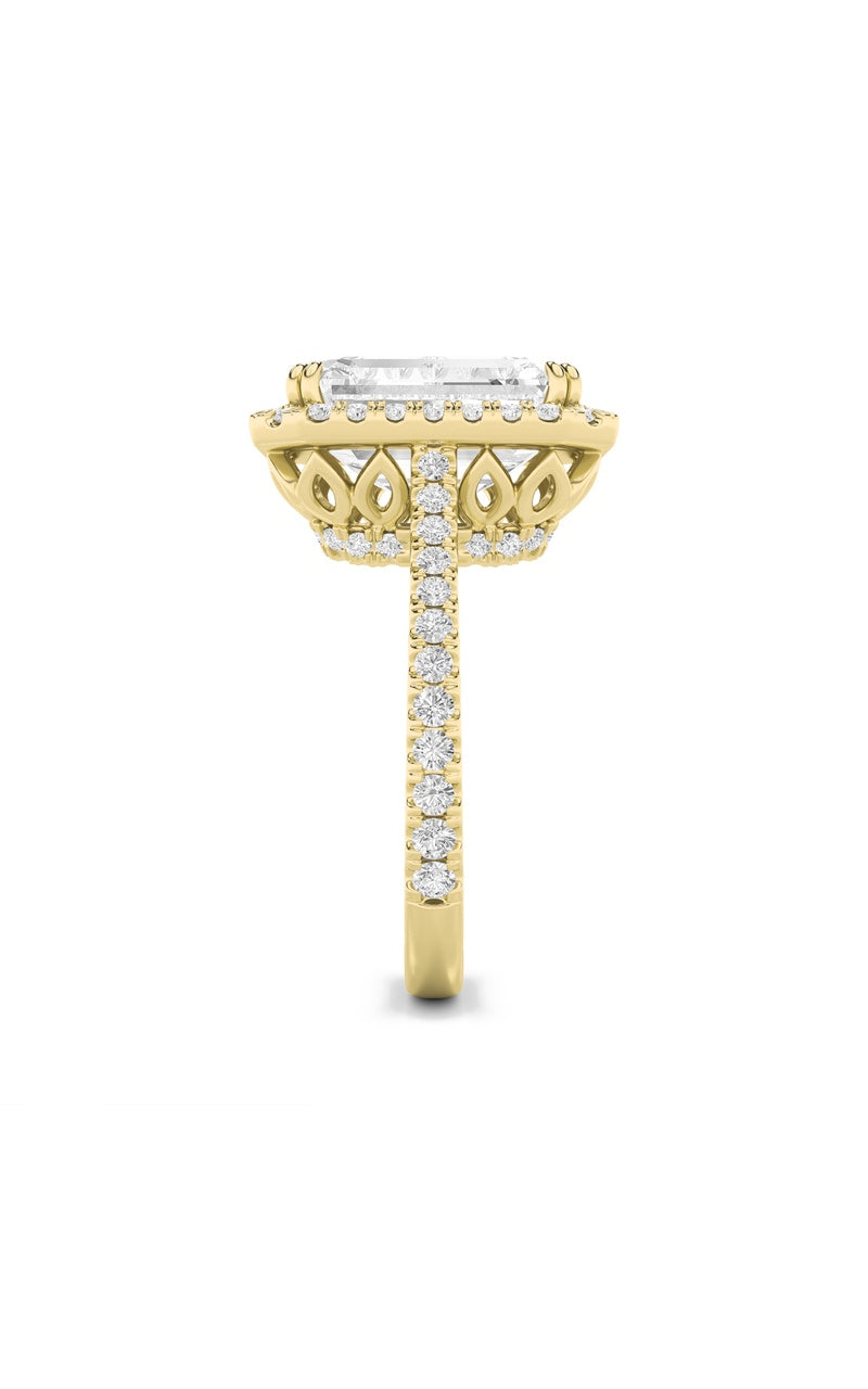 6Cttw Radiant Shaped Lab Grown Diamond (F/VS) Bold Accented Engagement Ring in 14K Gold