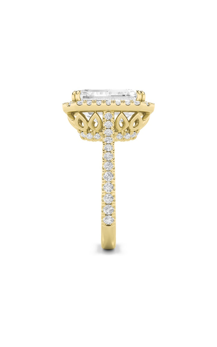 6Cttw Radiant Shaped Lab Grown Diamond (F/VS) Bold Accented Engagement Ring in 14K Gold