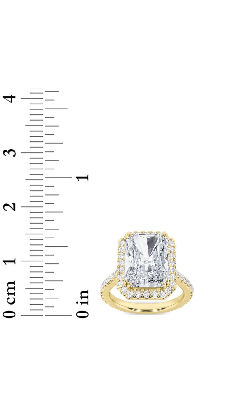 6Cttw Radiant Shaped Lab Grown Diamond (F/VS) Bold Accented Engagement Ring in 14K Gold