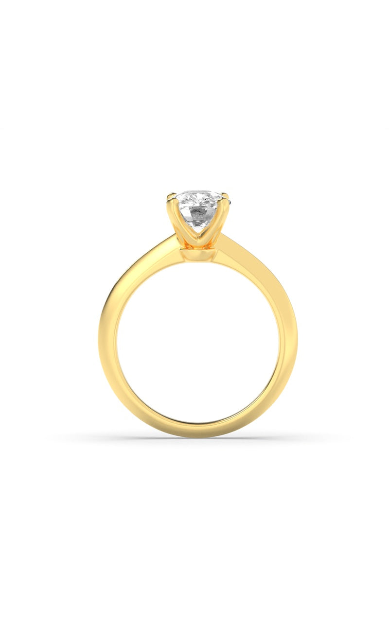 2.5Cttw Elongated Cushion Shaped Lab Grown Diamond (F/VS) Knife Edge Shank Solitaire Engagement Ring in 14K Gold