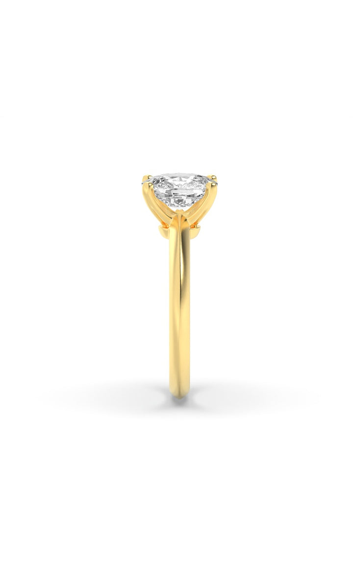 3Cttw Elongated Cushion Shaped Lab Grown Diamond (F/VS) Knife Edge Shank Solitaire Engagement Ring in 14K Gold