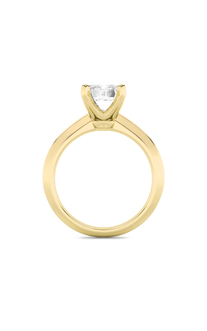 2.5Cttw Emerald Shaped Lab Grown Diamond (F/VS) Knife Edge Shank Solitaire Engagement Ring in 14K Gold