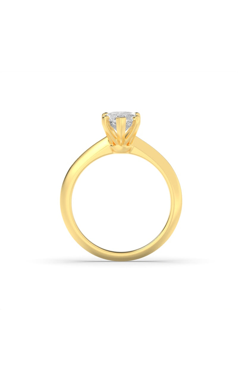 1Cttw Marquise Shaped Lab Grown Diamond (F/VS) Knife Edge Shank Solitaire Engagement Ring in 14K Gold