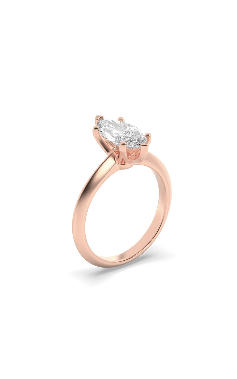2CTW Marquise Shaped Lab Grown Diamond (G/VS) Knife Edge Shank Solitaire Engagement Ring in 14K Gold