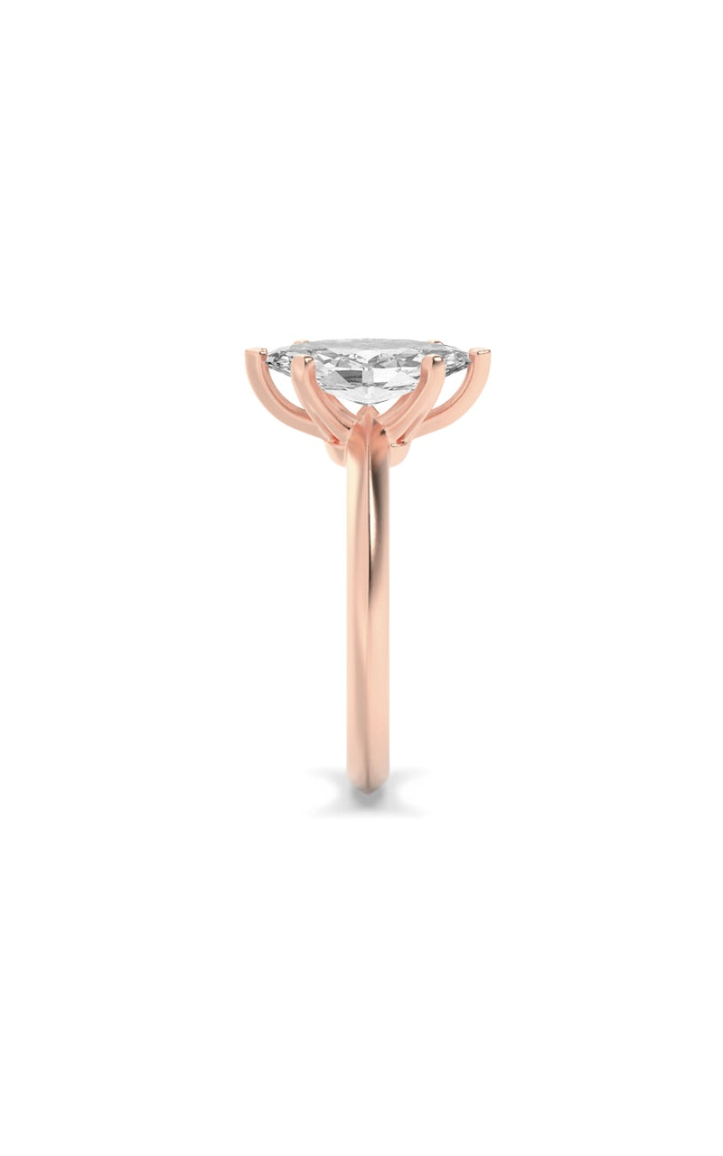2CTW Marquise Shaped Lab Grown Diamond (G/VS) Knife Edge Shank Solitaire Engagement Ring in 14K Gold