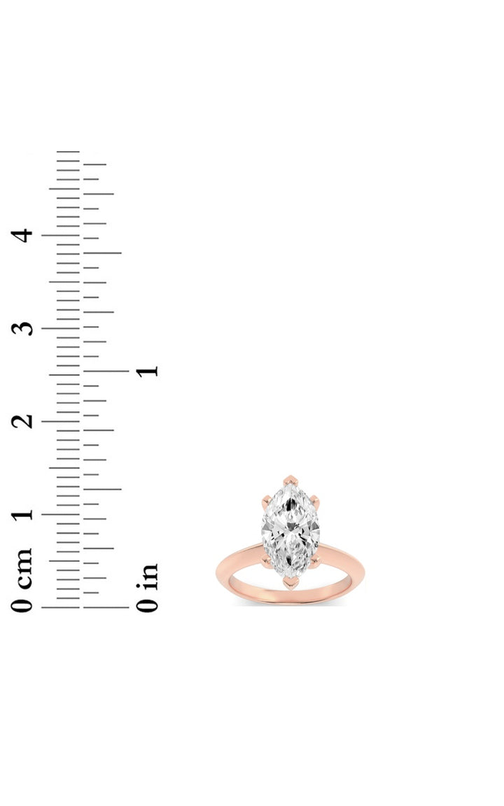 2Cttw Marquise Shaped Lab Grown Diamond (G/VS) Knife Edge Shank Solitaire Engagement Ring in 14K Gold