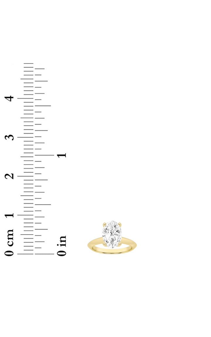 1Cttw Oval Shaped Lab Grown Diamond (F/VS) Knife Edge Shank Solitaire Engagement Ring in 14K Gold