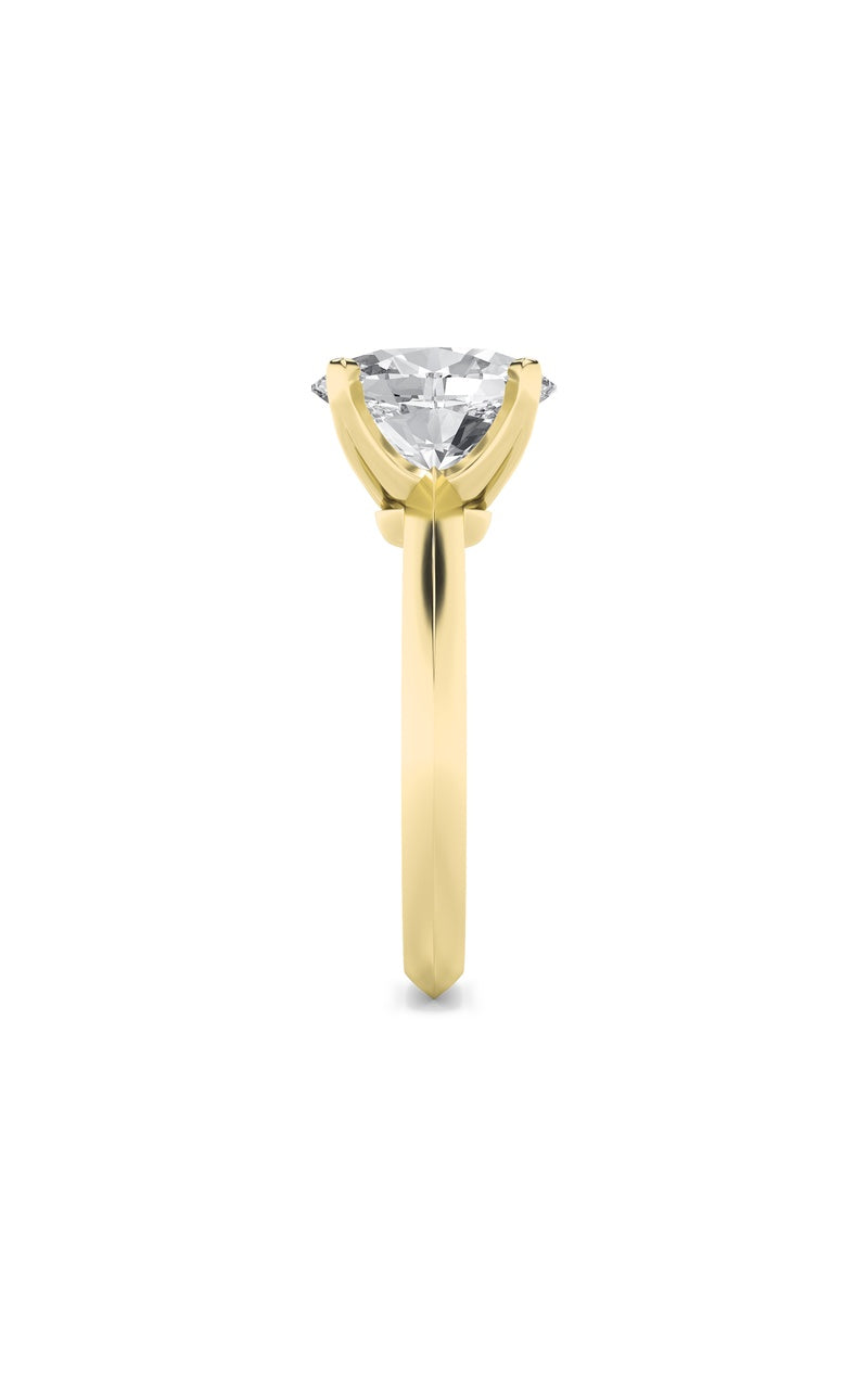 2Cttw Oval Shaped Lab Grown Diamond (F/VS) Knife Edge Shank Solitaire Engagement Ring in 14K Gold