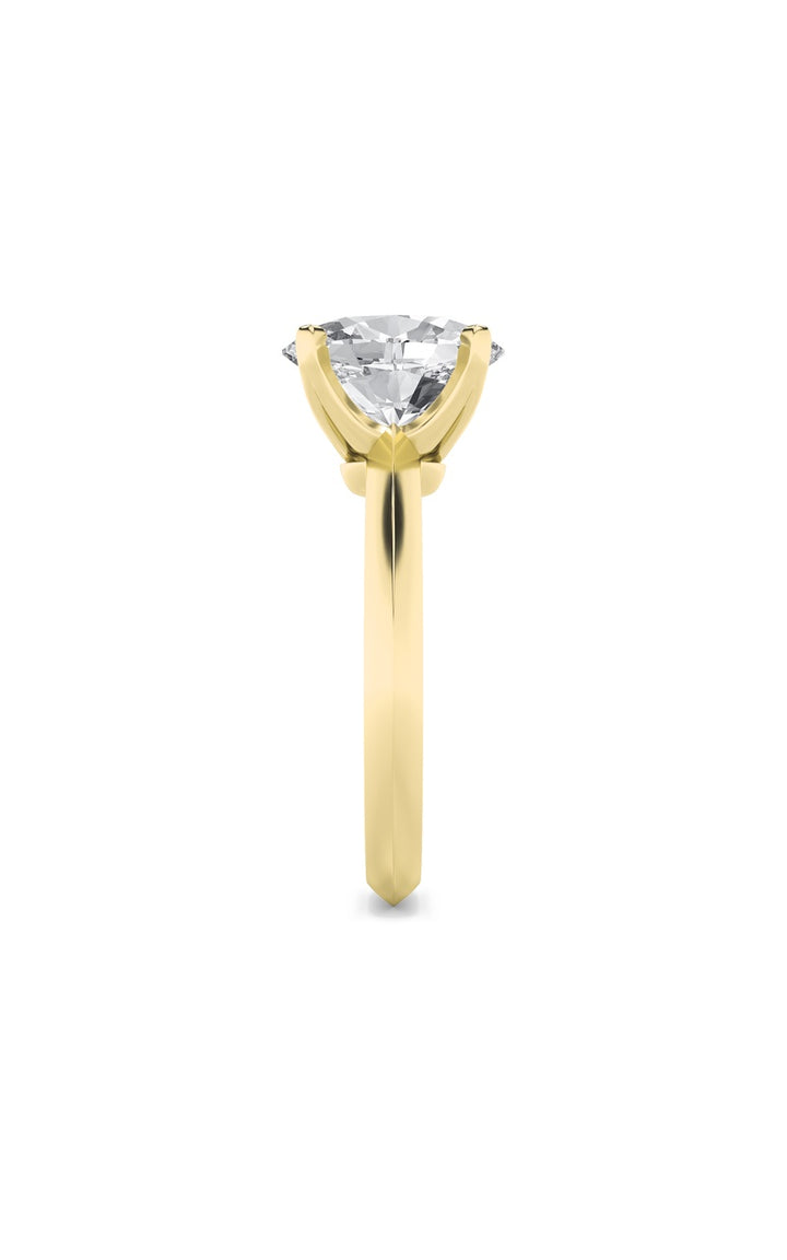 2Cttw Oval Shaped Lab Grown Diamond (F/VS) Knife Edge Shank Solitaire Engagement Ring in 14K Gold