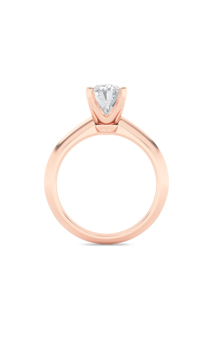 2Cttw Oval Shaped Lab Grown Diamond (F/VS) Knife Edge Shank Solitaire Engagement Ring in 14K Gold
