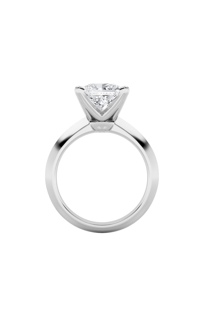 1Cttw Princess Shaped Lab Grown Diamond (F/VS) Knife Edge Shank Solitaire Engagement Ring in 14K Gold