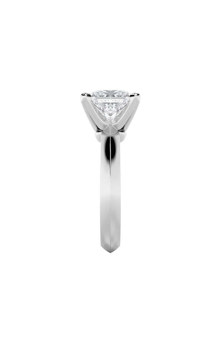 1CTW Princess Shaped Lab Grown Diamond (F/VS) Knife Edge Shank Solitaire Engagement Ring in 14K Gold