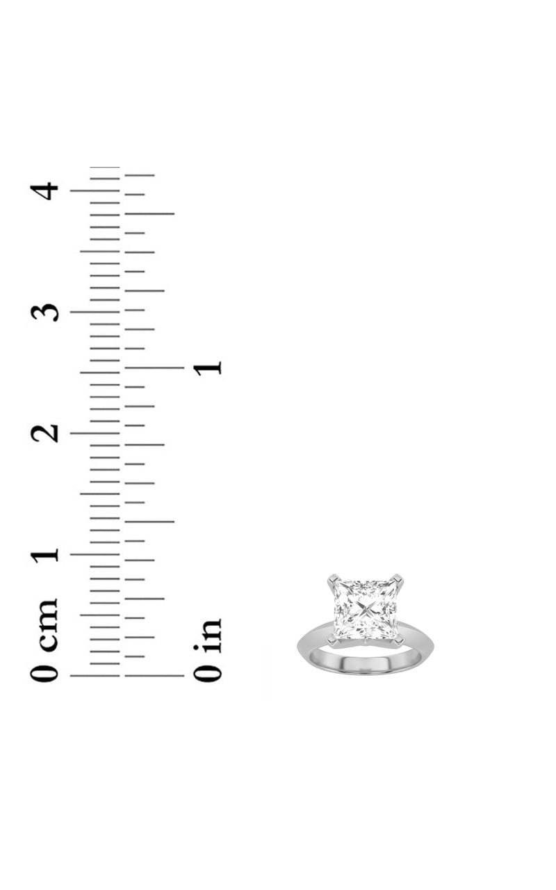 1Cttw Princess Shaped Lab Grown Diamond (F/VS) Knife Edge Shank Solitaire Engagement Ring in 14K Gold