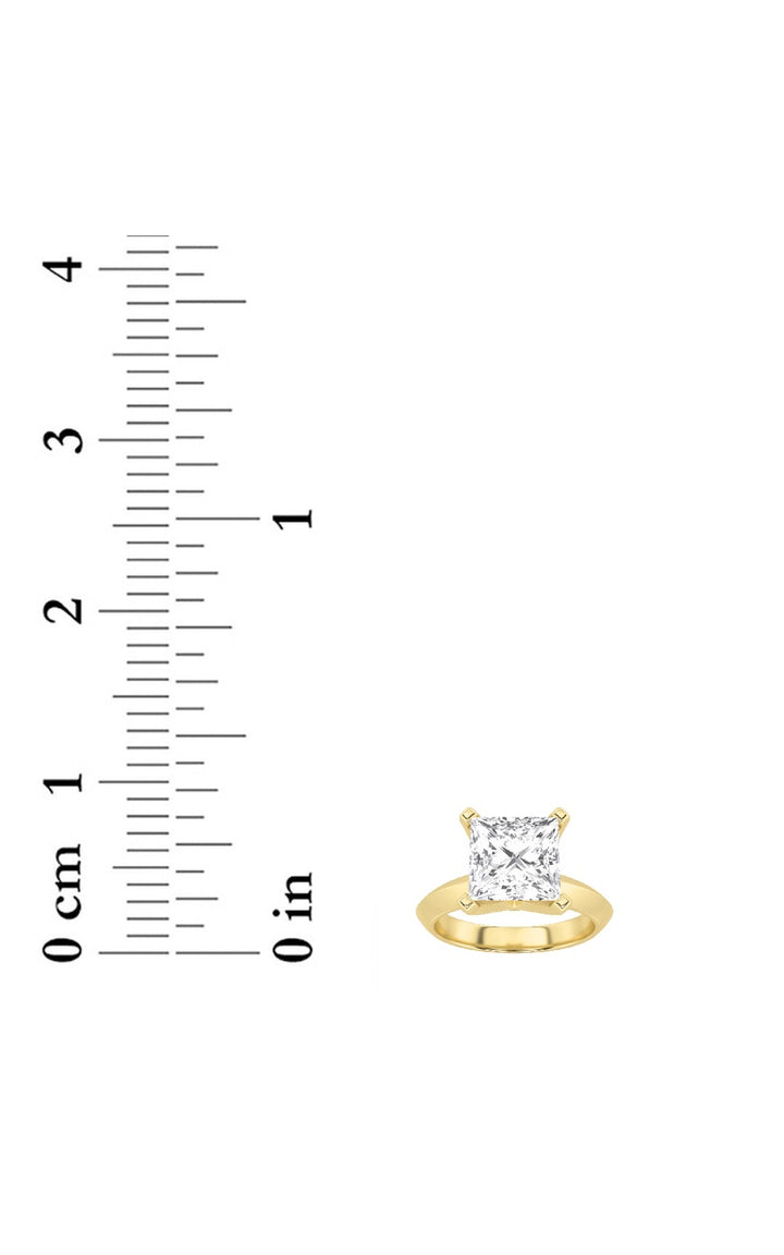 1Cttw Princess Shaped Lab Grown Diamond (F/VS) Knife Edge Shank Solitaire Engagement Ring in 14K Gold