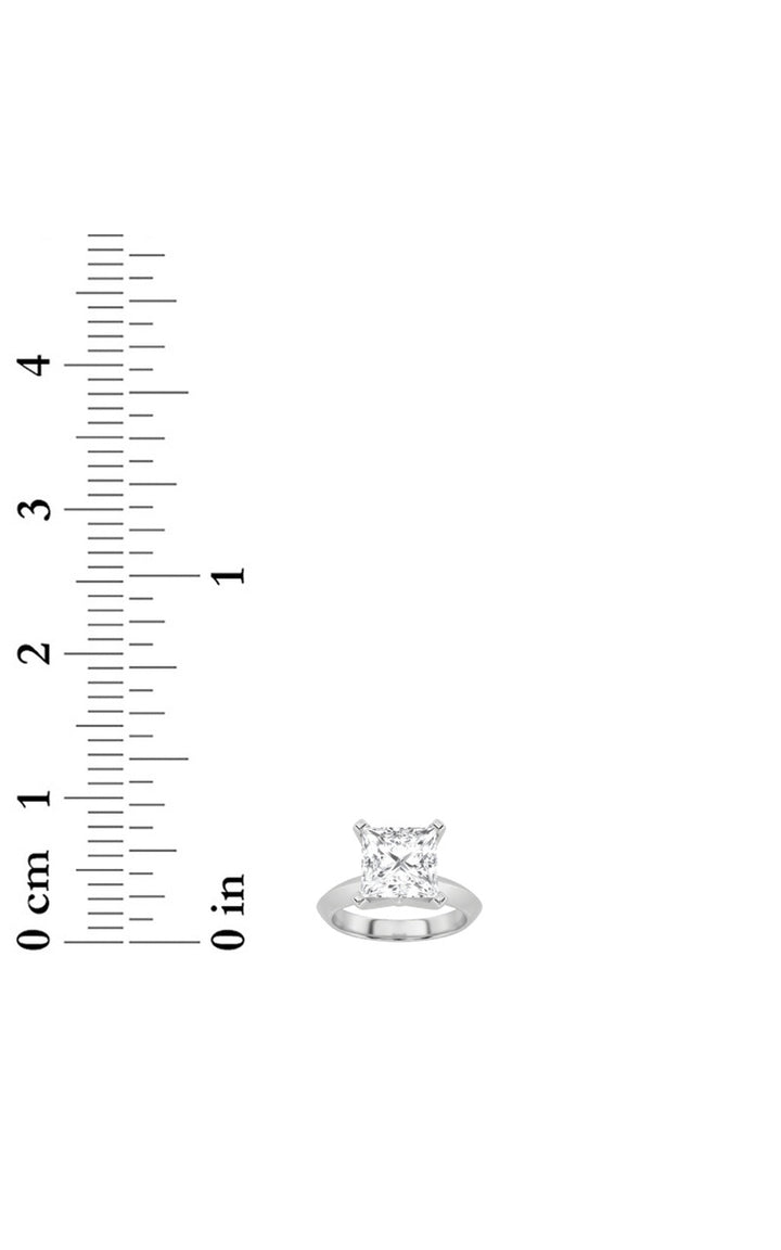 2Cttw Princess Shaped Lab Grown Diamond (F/VS) Knife Edge Shank Solitaire Engagement Ring in 14K Gold