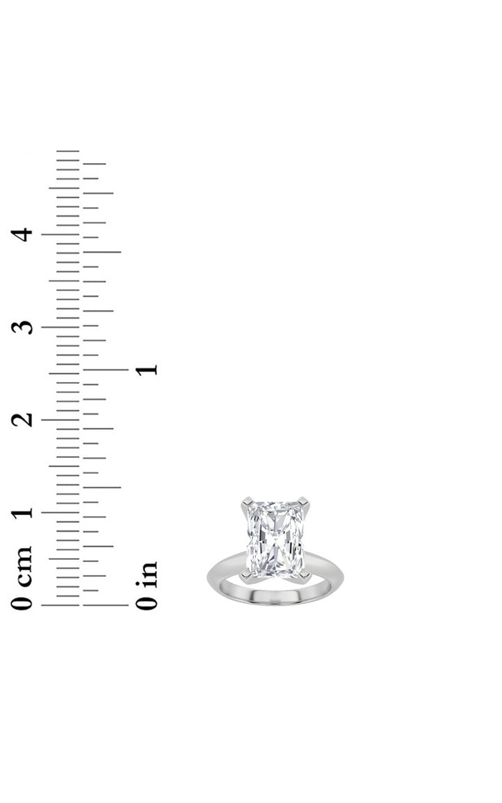 3CTW Radiant Shaped Lab Grown Diamond (F/VS) Knife Edge Shank Solitaire Engagement Ring in 14K Gold