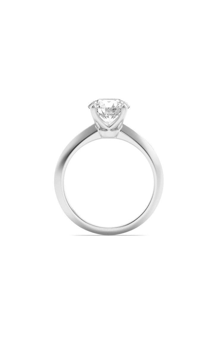 1Cttw Round Shaped Lab Grown Diamond (F/VS) KnifeEdge Shank Solitaire Engagement Ring in 14K Gold