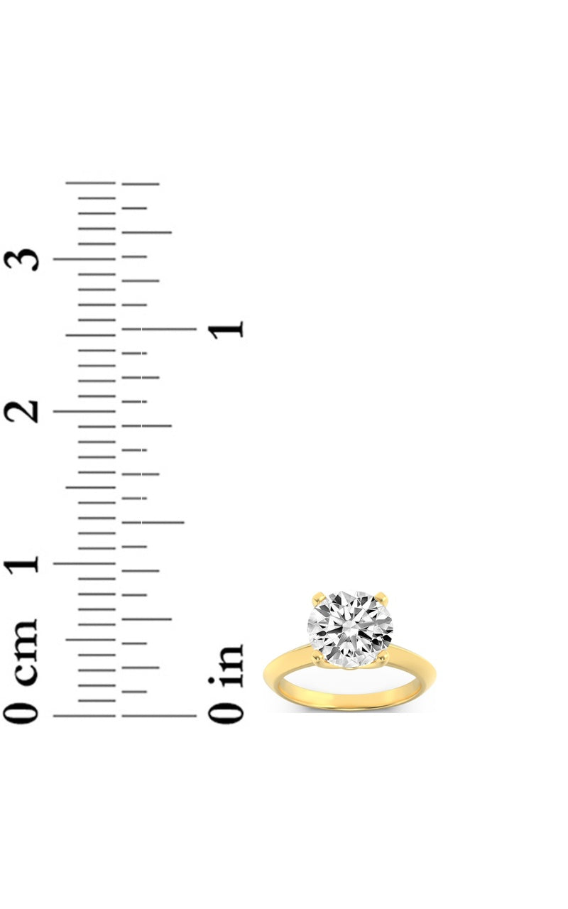 1.5Cttw Round Shaped Lab Grown Diamond (F/VS) Knife Edge Shank Solitaire Engagement Ring in 14K Gold