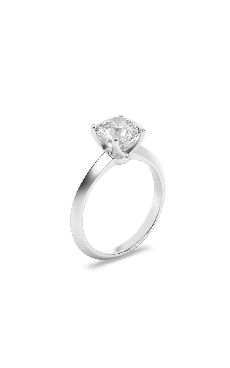 2Cttw Round Shaped Lab Grown Diamond (F/VS) KnifeEdge Shank Solitaire Engagement Ring in 14K Gold