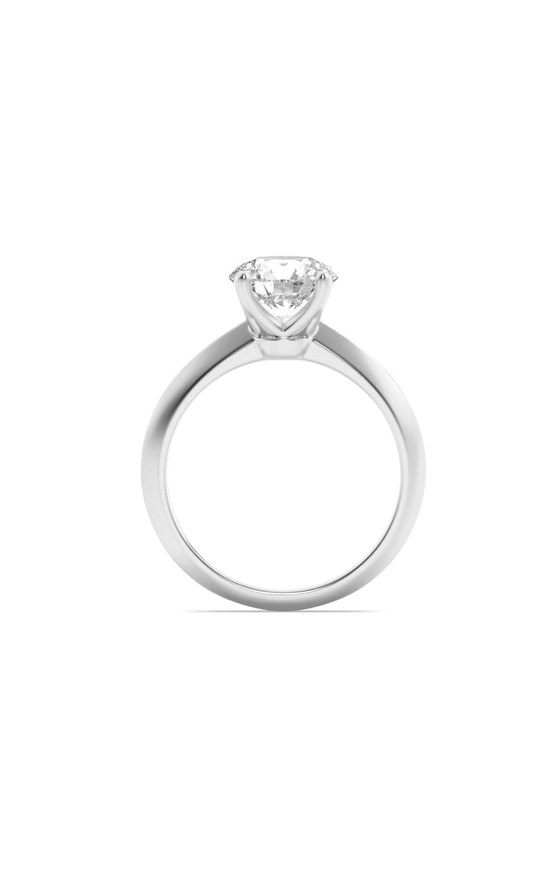 3Cttw Round Shaped Lab Grown Diamond (F/VS) KnifeEdge Shank Solitaire Engagement Ring in 14K Gold