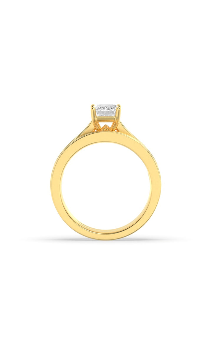 2Cttw Emerald Shaped Lab Grown Diamond (F/VS) Channel Set Bridal Engagement Ring in 14K Gold