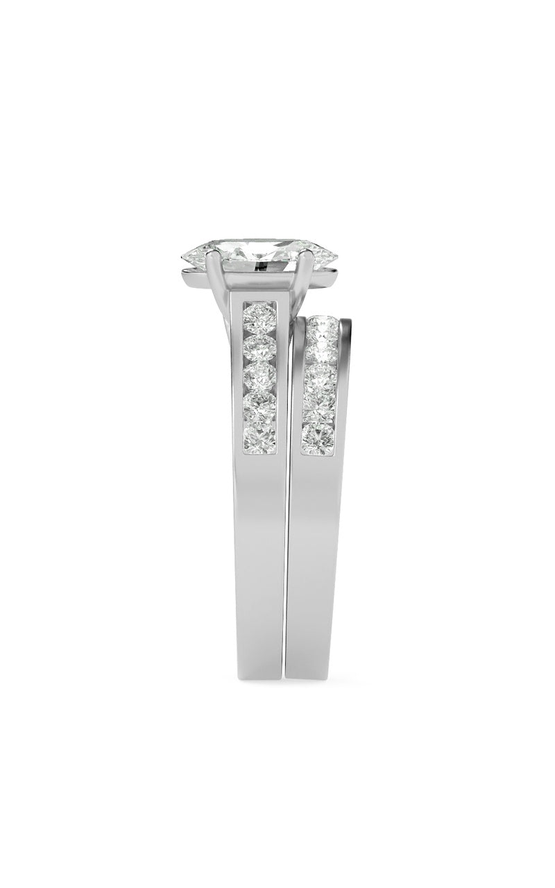 2Cttw Oval Shaped Lab Grown Diamond (G/VS) Channel Set Bridal Engagement Ring in 10K Gold