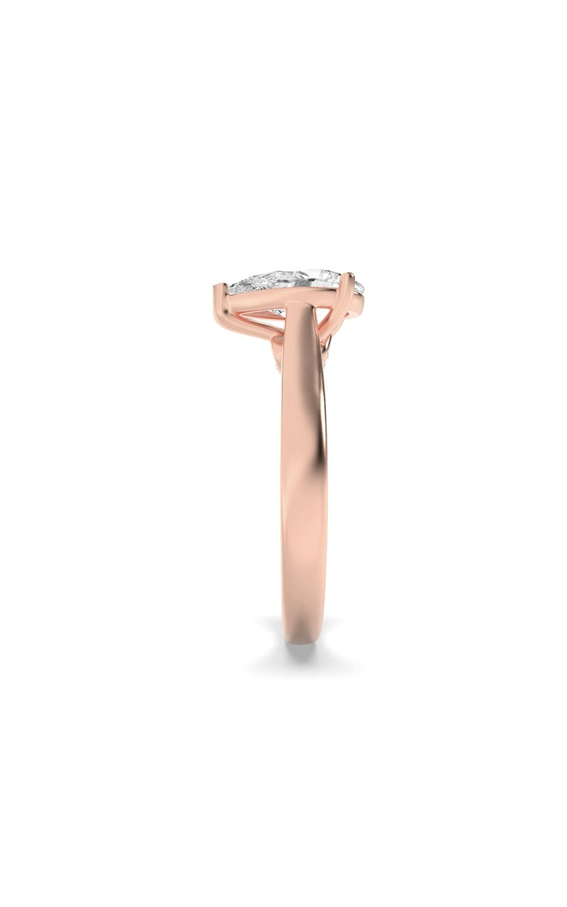 2Cttw Pear Shaped Lab Grown Diamond (F/VS) Accented Bridge Shank Engagement Ring in 14K Gold