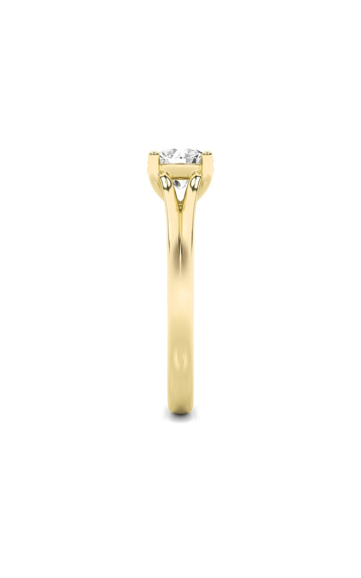 2Cttw Round Shaped Lab Grown Diamond (F/VS) SplitShank Solitaire Engagement Ring in 14K Gold