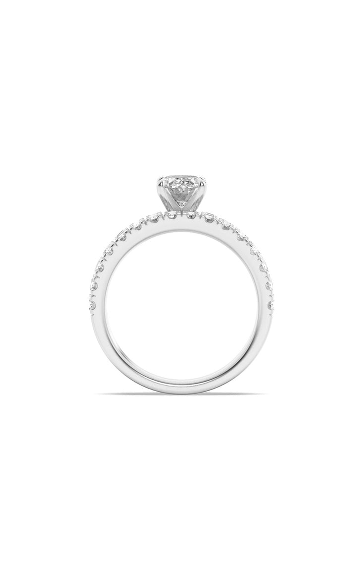 2Cttw Oval Shaped Lab Grown Diamond (F/VS) Classic Accented  Set With Band and Engagement Ring in 14K Gold